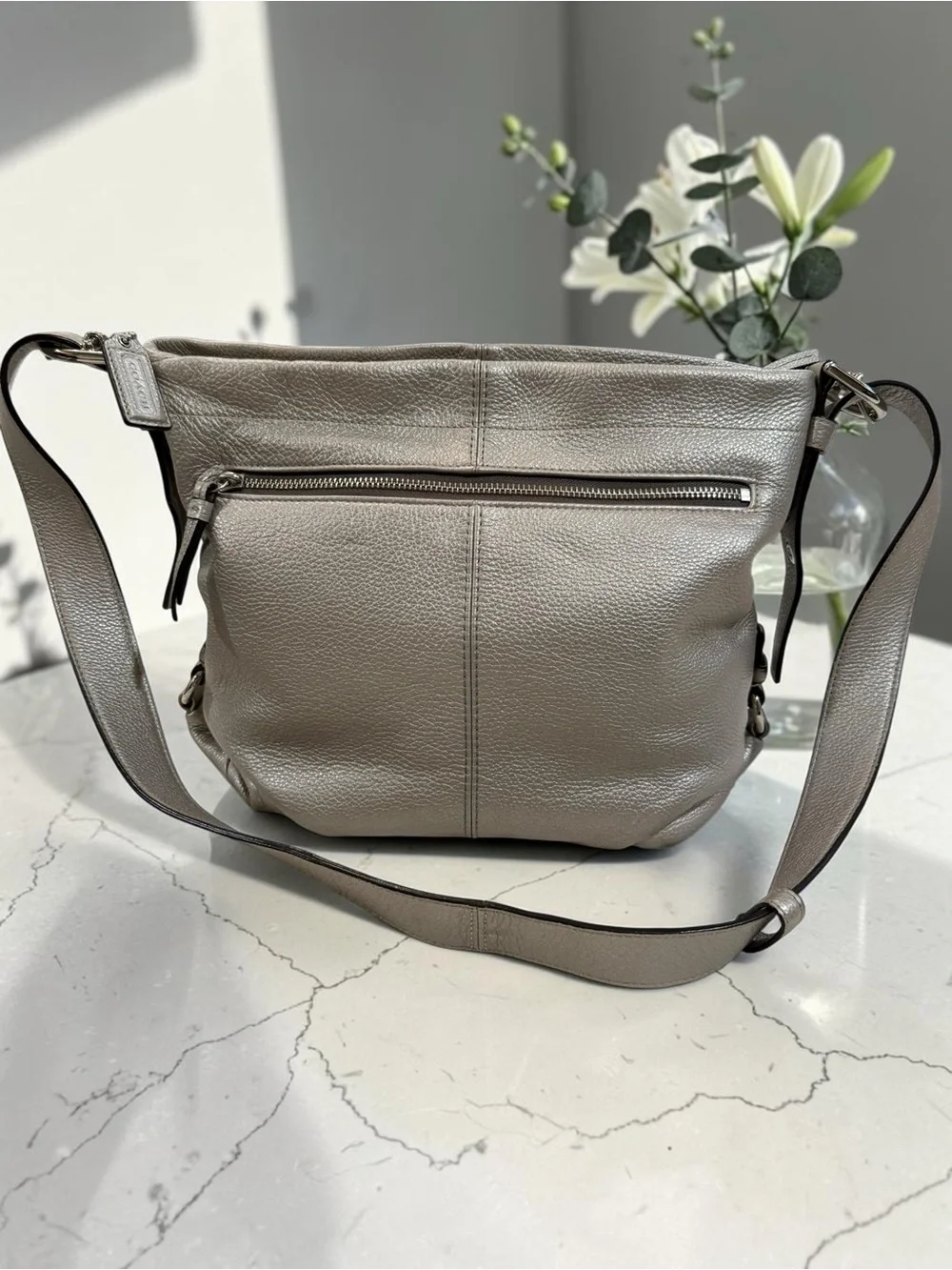 Coach Pebbled Leather Duffle Shoulder Bag NWOT
